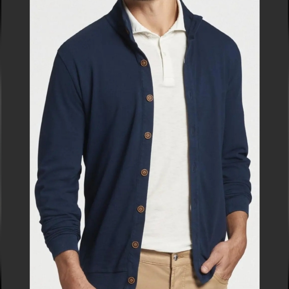 Peter Millar Navy Cardigan Sweater